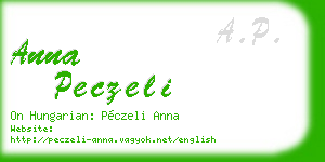 anna peczeli business card